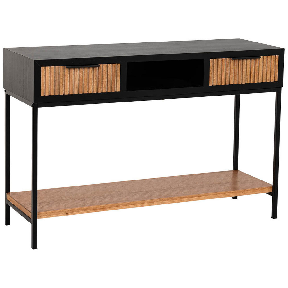 KONSOLENTISCH aus Metall und Holz, 120x40x69cm - Braun, Holz (40/120/69cm) - Wanderlust