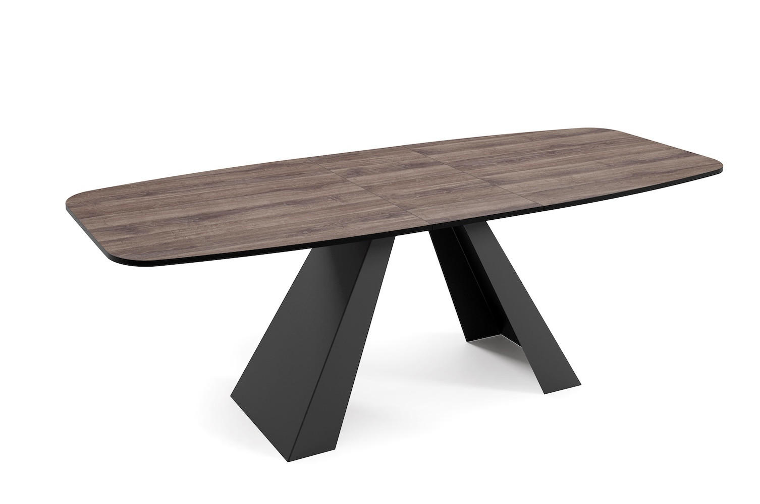 ESSTISCH Myron Sherman Eiche Anthrazit / Schwarz 160/200 / 80 / 76cm - Anthrazit/Schwarz, Holz/Holzwerkstoff (160/80/76cm) - Feldmann-Wohnen