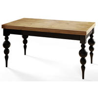 ESSZIMMERTISCH LENA, ausziehbarer Tisch 160-210X90X78,5 cm, Farbe: LANCELOT, mit Tischbeinen in Farbe Schwarz - Beige/Schwarz, Holzwerkstoff (160/80/79cm) - Alpi-Möbel
