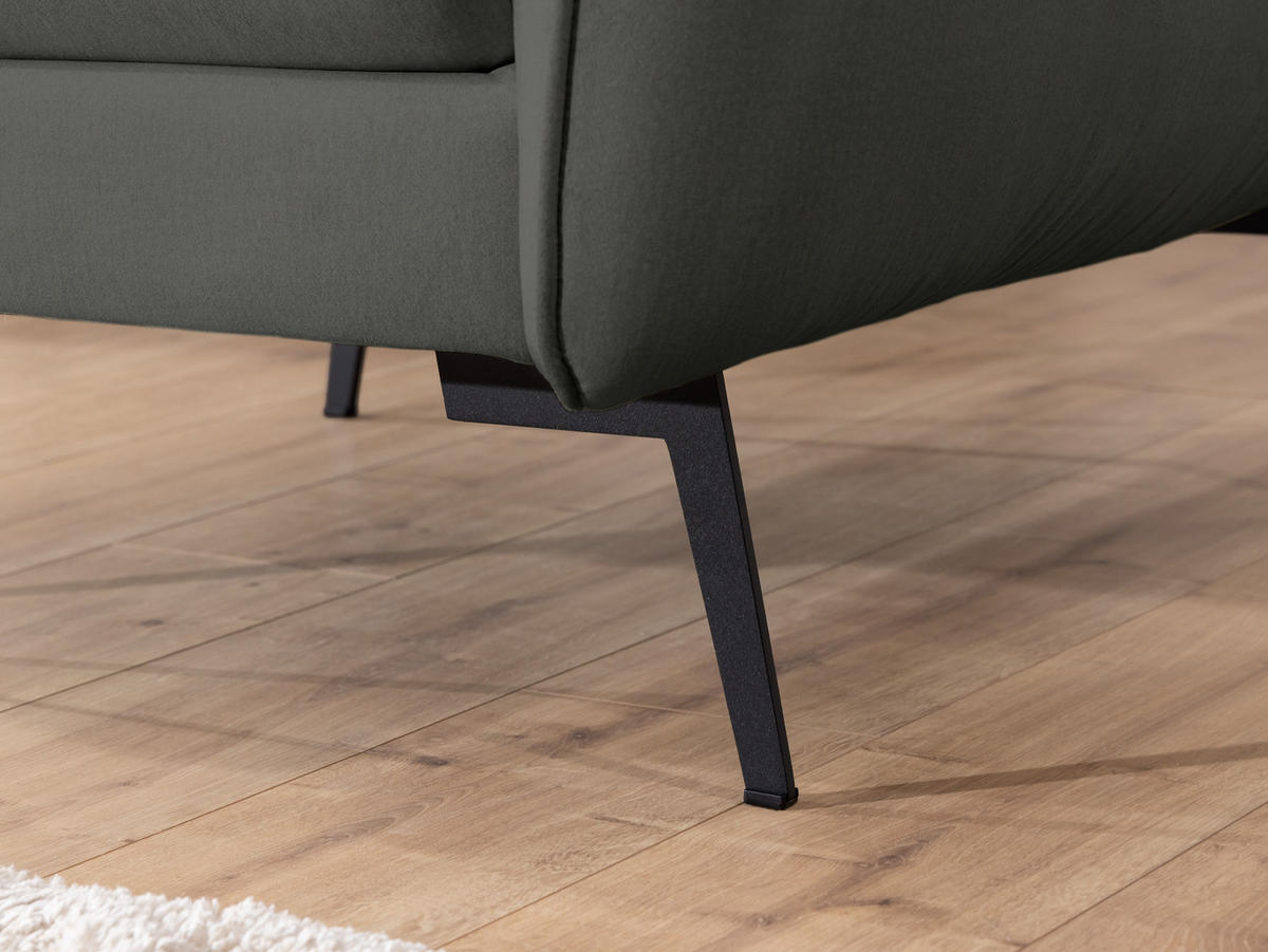 SITZGARNITUR 3+2+1 Nordloft Dunkelgrau Samt - Dunkelgrau/Schwarz, Holz/Textil (204/86/100cm) - S-Style Möbel