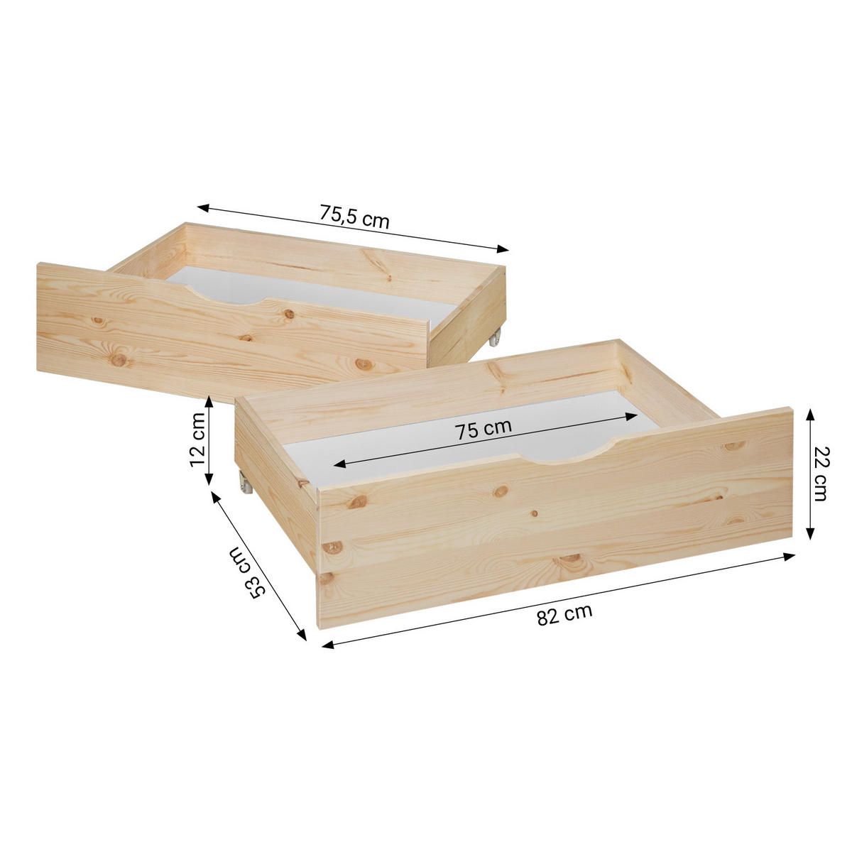 STAURAUMBETT 100/200 cm natur - Braun, Holz (100/200cm) - Homestyle4u