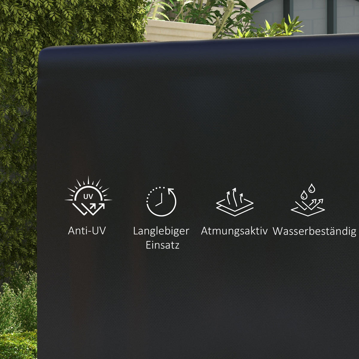 GARTENMÖBELABDECKUNG DE-07077 wetterfest, XL, für Hollywoodschaukel Schwarz - Schwarz, Kunststoff (155/150/215cm) - ComfortXL