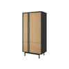 DREHTÜRENSCHRANK Alsy 2D2S AL01 - Eichefarben/Anthrazit, Holzwerkstoff/Kunststoff (93/195/60cm) - MIRJAN24