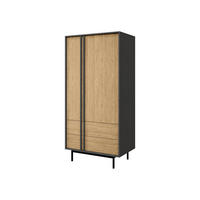 DREHTÜRENSCHRANK Alsy 2D2S AL01 - Eichefarben/Anthrazit, Holzwerkstoff/Kunststoff (93/195/60cm) - MIRJAN24