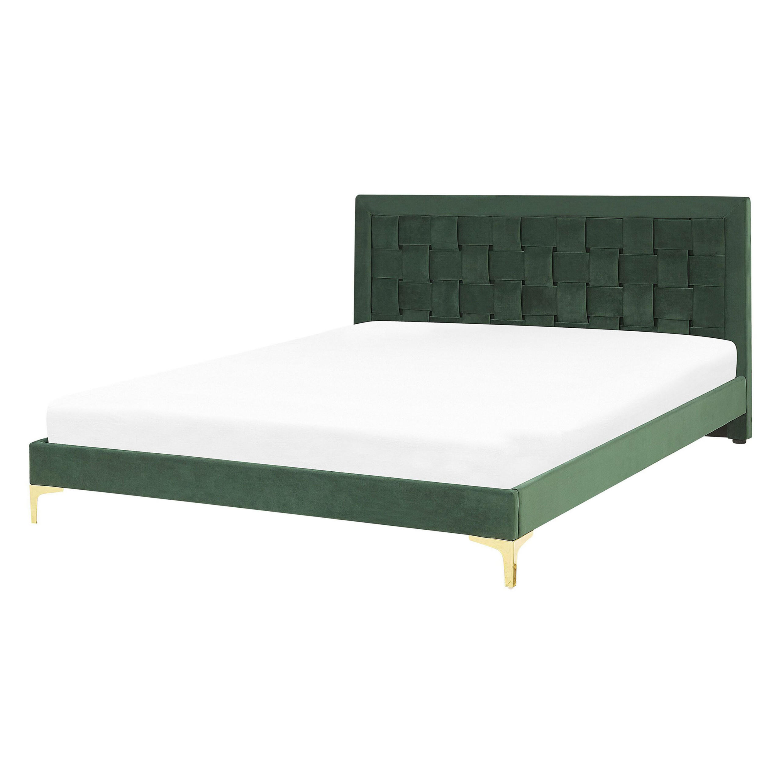 DOPPELBETT 140/200cm Dunkelgrün Limoux - Dunkelgrün, Textil (140/200cm) - Beliani