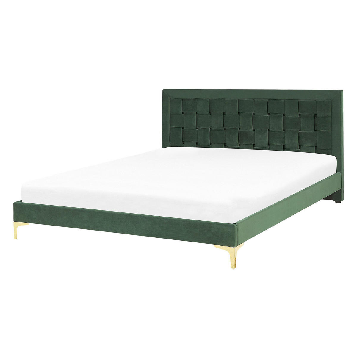 DOPPELBETT 140/200cm Dunkelgrün Limoux - Dunkelgrün, Textil (140/200cm) - Beliani
