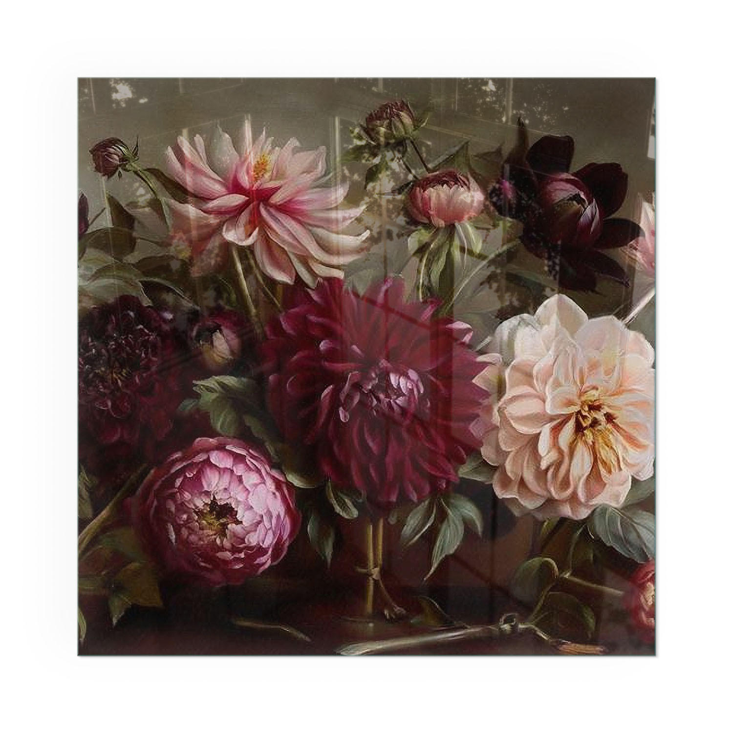 GLASPLATTE für Kamin 50x50 cm - Weinrot, Glas (50/50/0.4cm) - TULUP