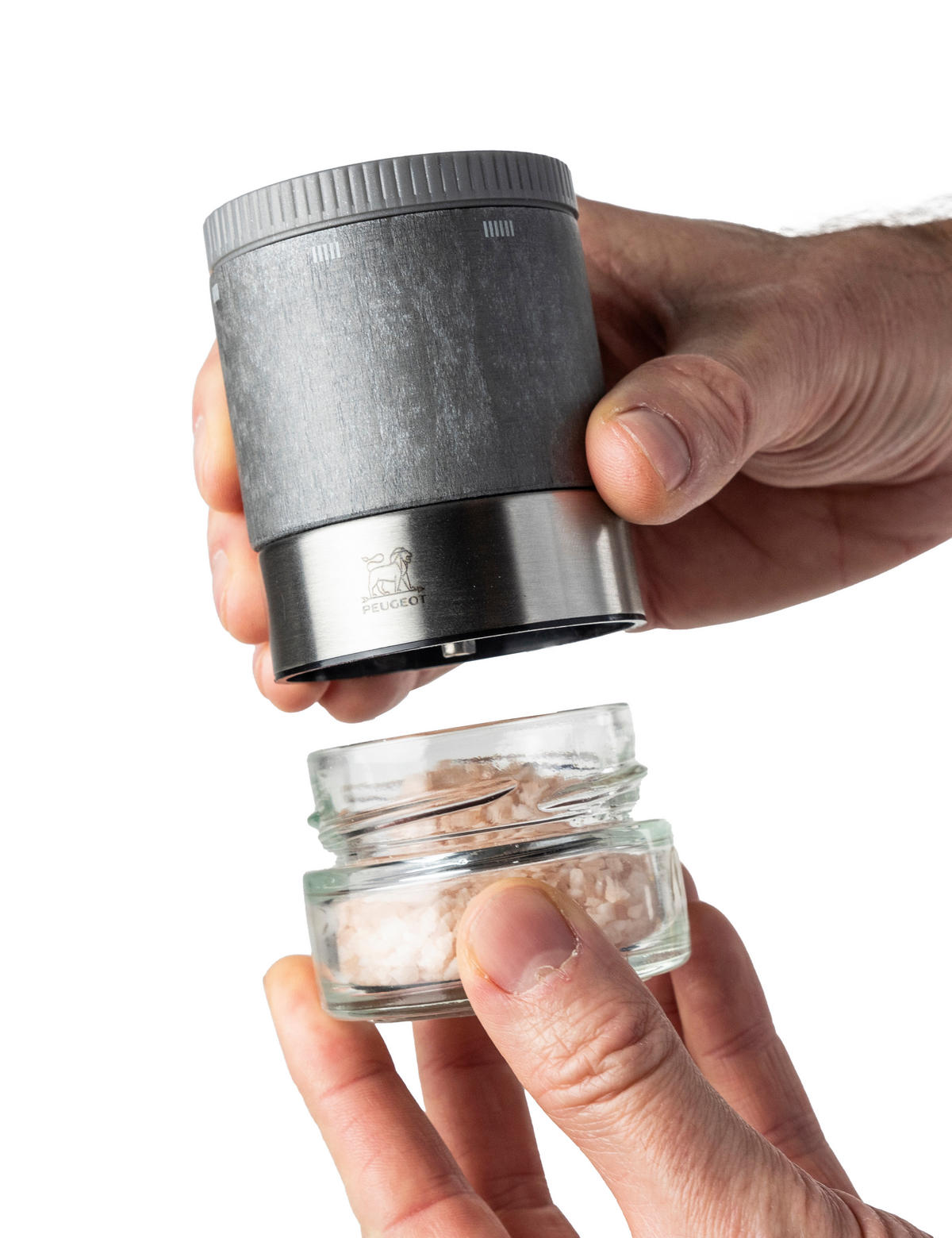 SALZMÜHLE Maestro 11cm inkl. 3 Gläsern Wechselbare Gläser Zirkonia-Mahlwerk - Grau, Holz (6/11/6cm) - PEUGEOT