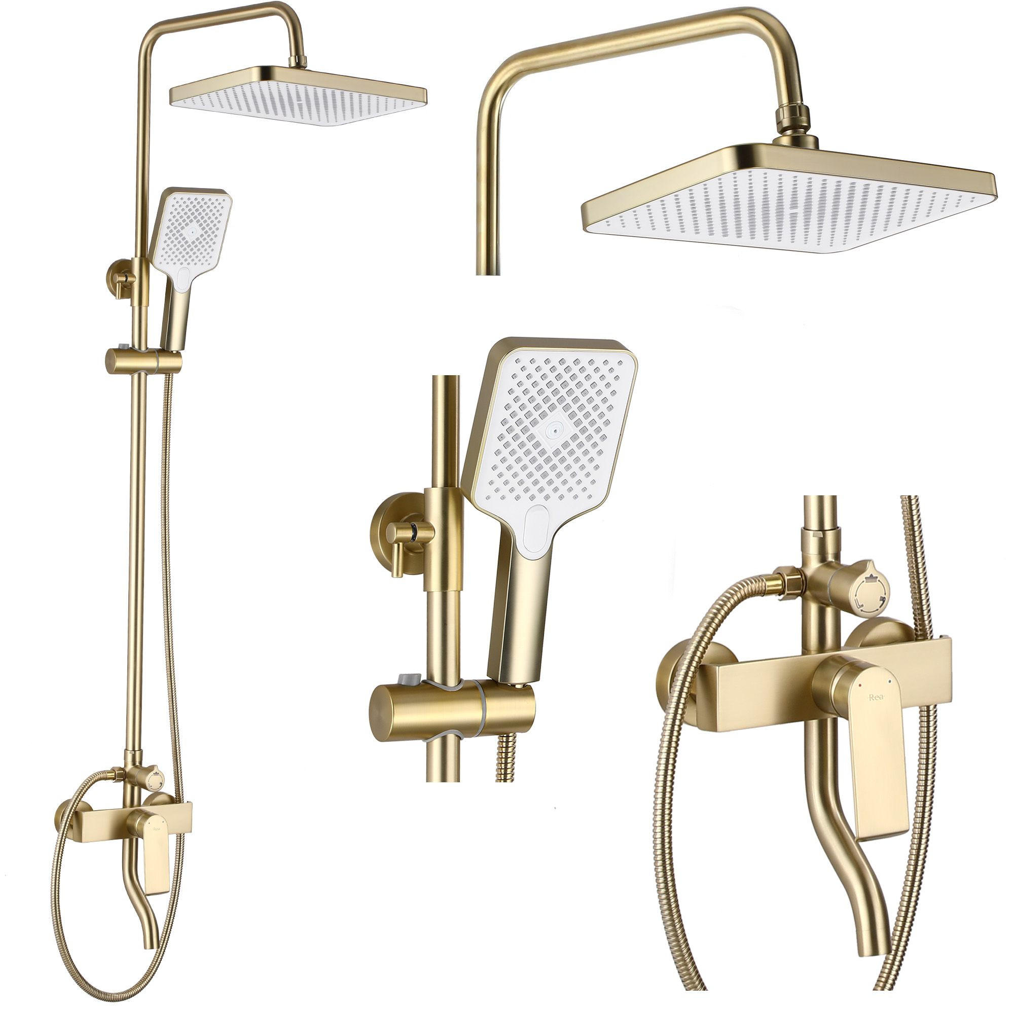 REA Duschset Gold 26.5x122x40.5 cm