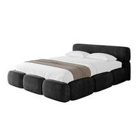 POLSTERBETT mit Bettkasten und Lattenrost, Boxbett ohne Matratze - ELVA-v1 200x200 Schwarz - Schwarz, Holzwerkstoff/Textil (200/200cm) - ALTDECOR