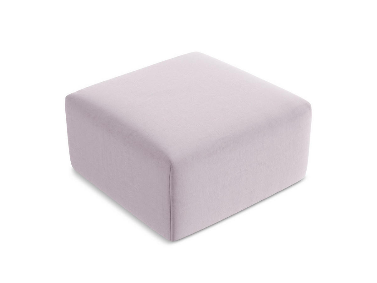 POUF Samt Stoff Violett - Flieder/Schwarz, Holzwerkstoff/Kunststoff (75/37/75cm) - Makamii