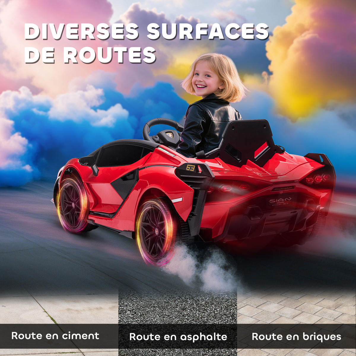 ELEKTRO-KINDERAUTO DE-12993 2,4G Fernbedienung Rot - Rot, Kunststoff (108/62/40cm) - ComfortXL