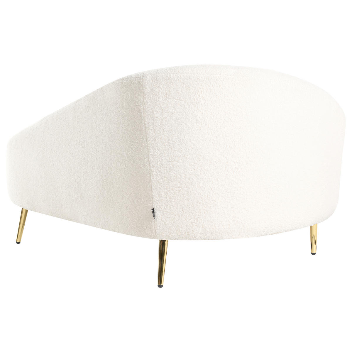 CHAISELONGUE-LINKSSEITIGE Weiß Valreas - Goldfarben/Creme, Textil (151/74/80cm) - Beliani