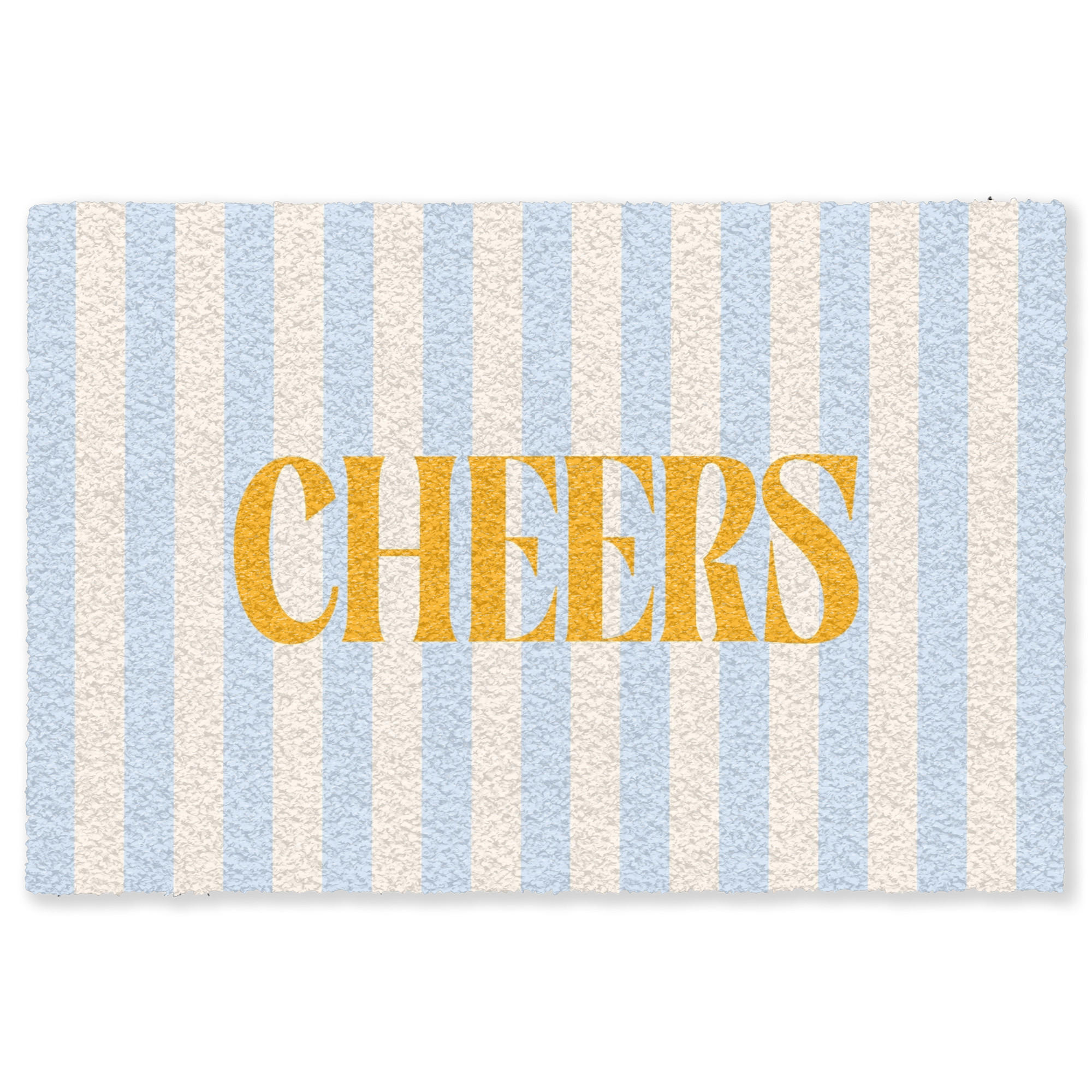 FUSSMATTE Orange – Blau – Streifen – Cheers 180x120 cm - Hellblau, Kunststoff (180/0.4cm) - MuchoWow