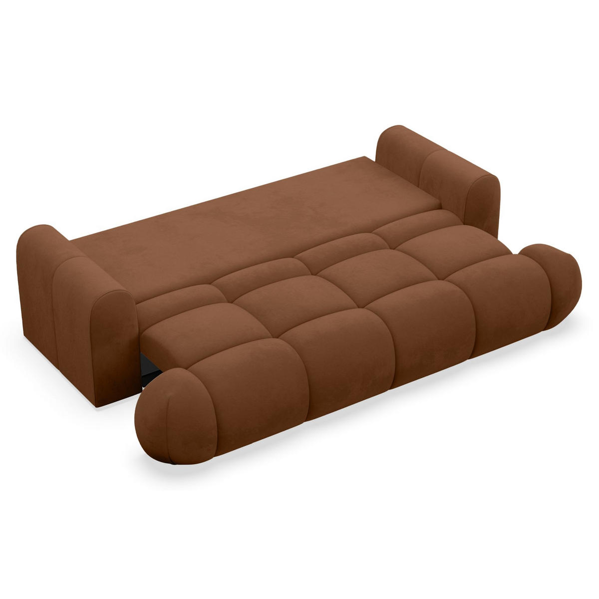 3-SITZER SOFA Ombo Doce Kupfer wasserabweisender Samt - Schwarz/Kupferfarben, Kunststoff/Textil (250/92/110cm) - Selsey