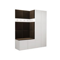 GARDEROBEN-SET Orion III - Weiß/Braun, Holzwerkstoff/Kunststoff (158/186/46cm) - MIRJAN24