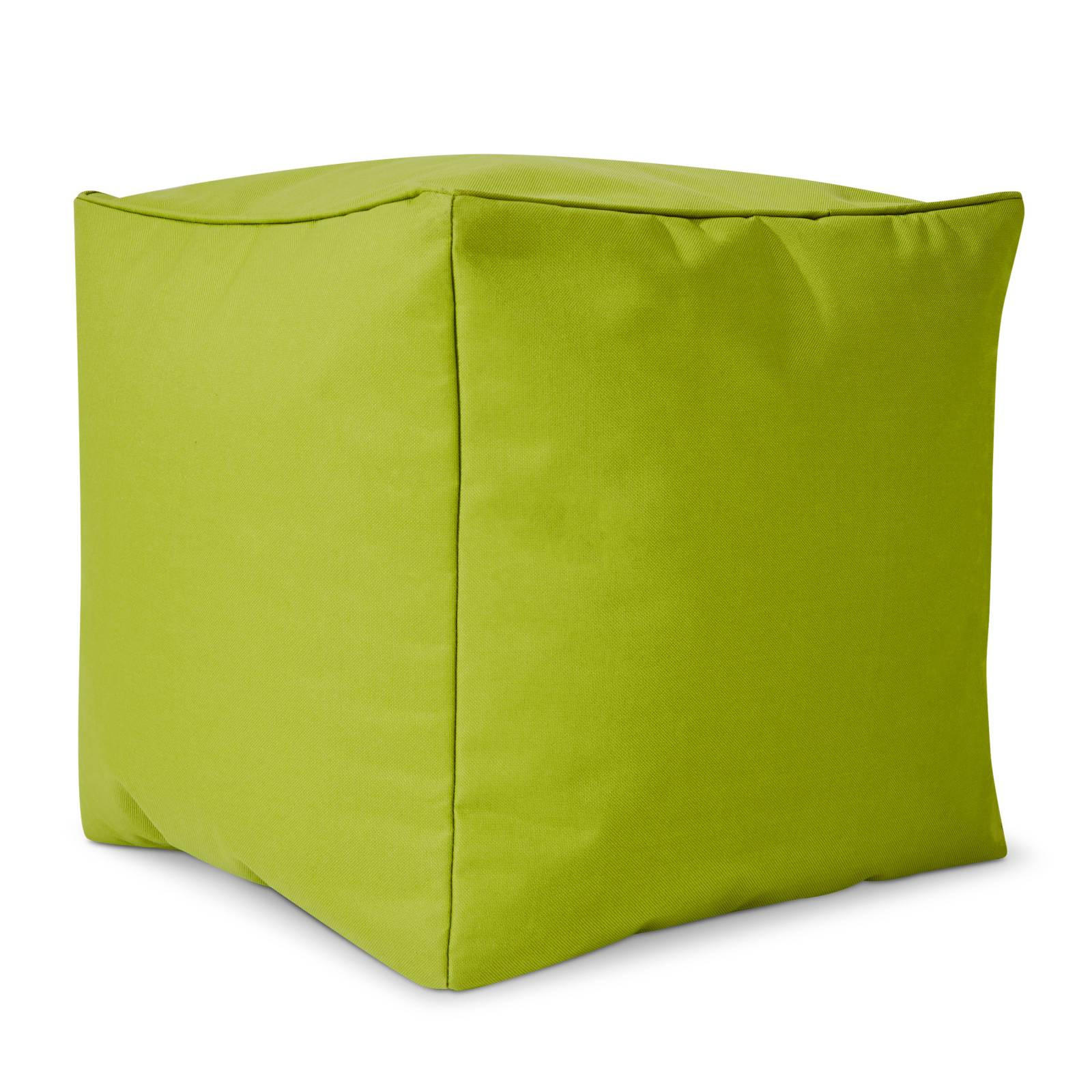 SITZSACK-HOCKER Pouf "Cube" 40x40x40cm - Grün, Textil (40/40/40cm) - Green Bean