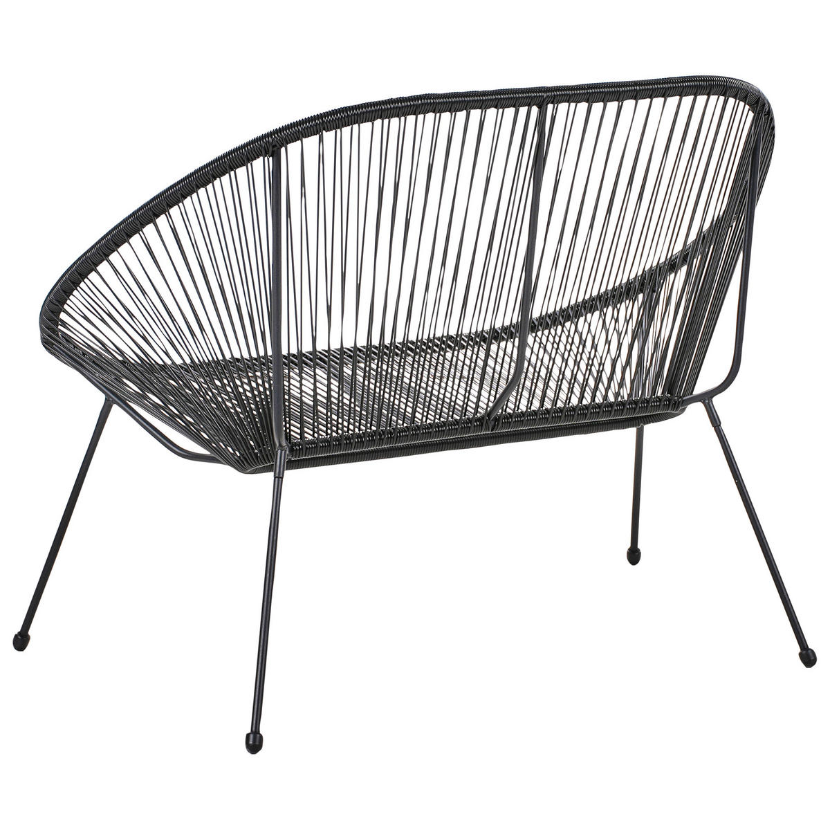 VRTNA KLUPA ratan crni 114 cm Acapulco - crna, plastika (113/88/78cm) - Beliani