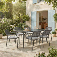 GARTENMÖBEL SET VOLONTE - Grau, Glas/Metall - IDIMEX