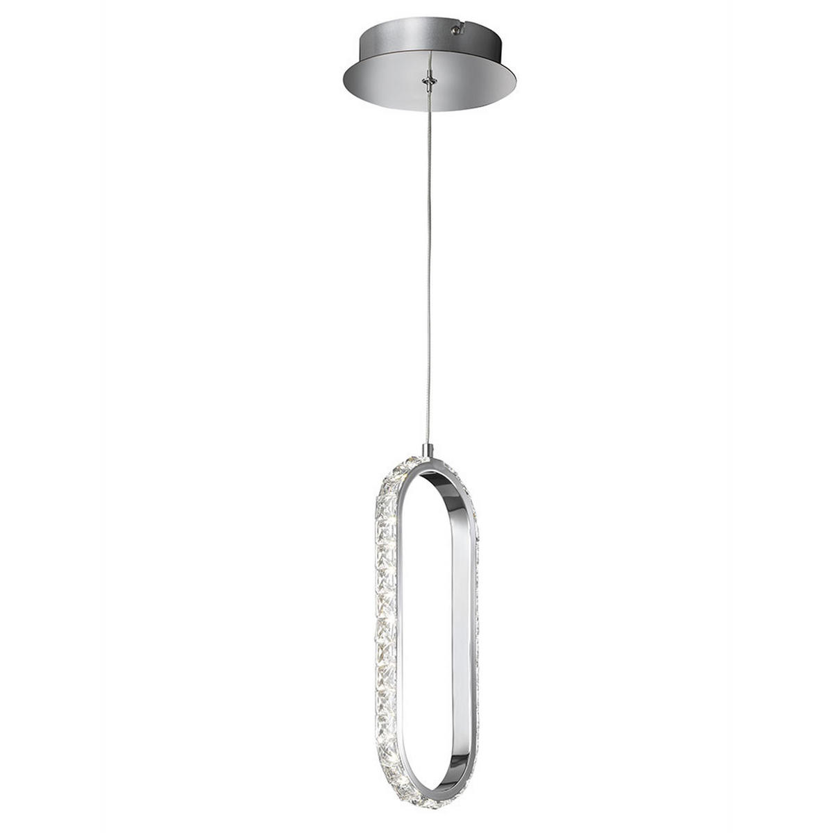 LED HÄNGELEUCHTE Chrom Silber Dimmbar 2er Set - Silberfarben, Metall (33.5/13/150cm)