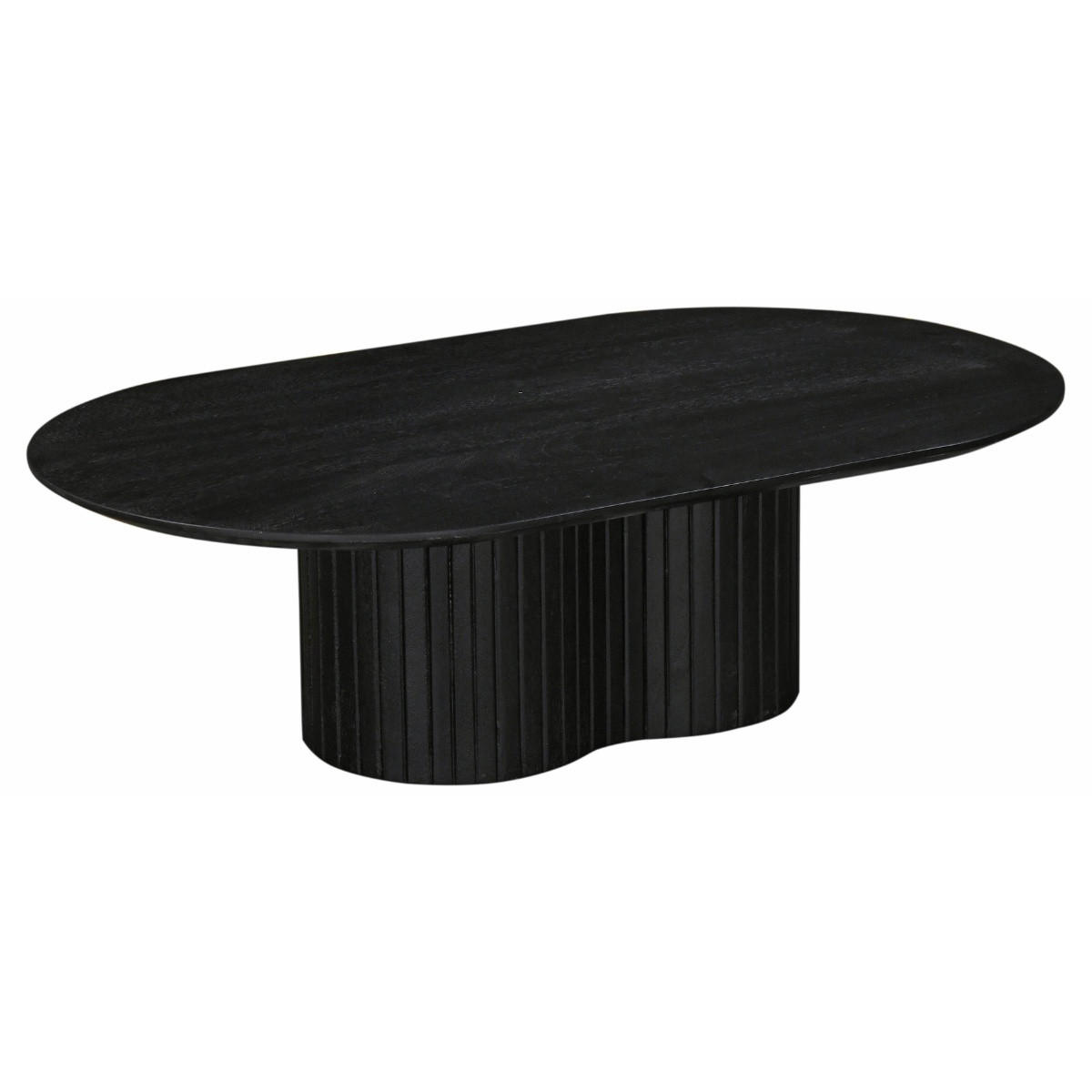 COUCHTISCH oval aus Mangoholz 120cm, schwarz - Schwarz, Holz (120/70/35cm) - Giga Meubel