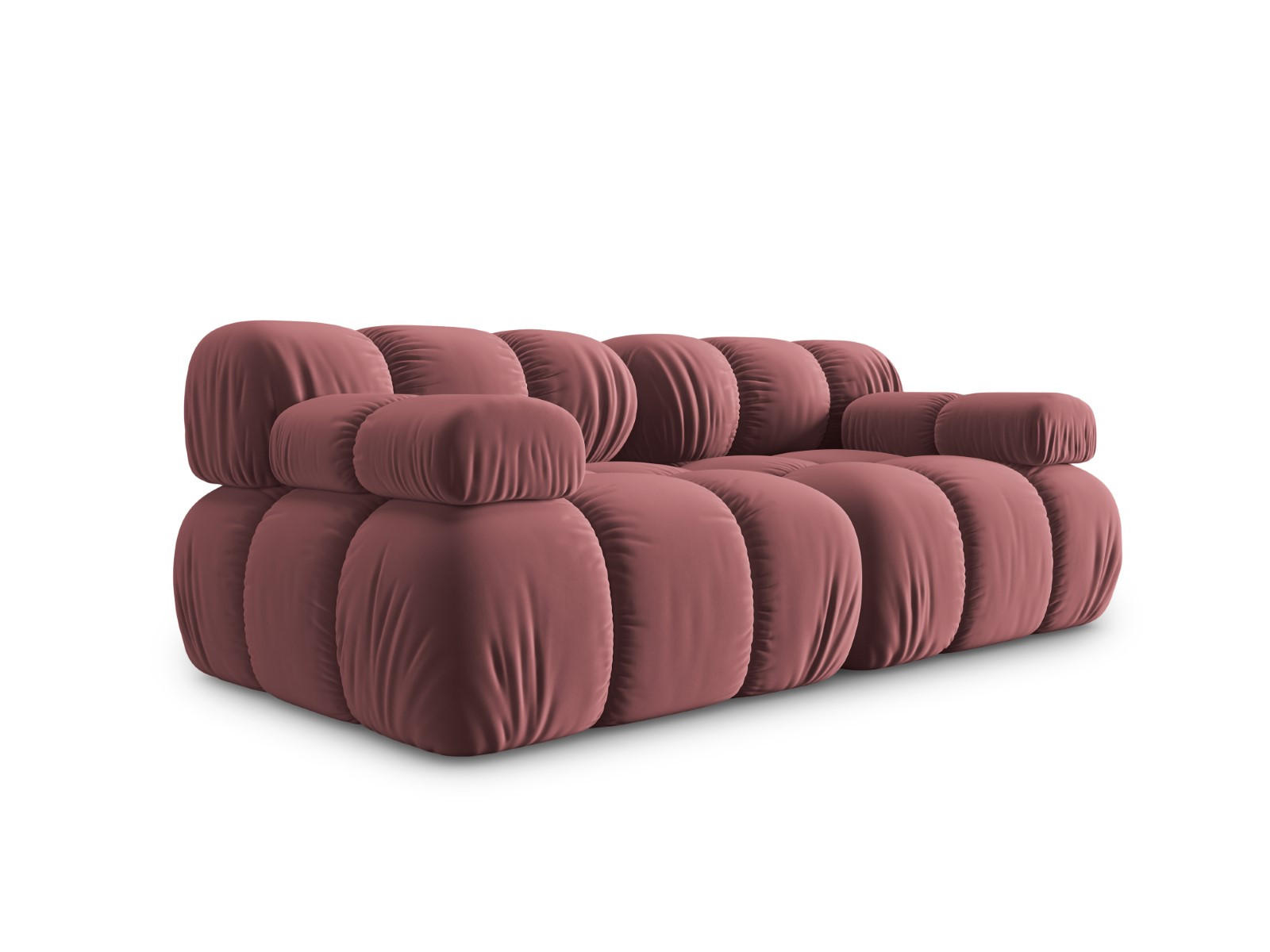 MODULARES-SOFA Bellis aus Samt rosa 2 Sitzplätze - Pink, Textil (94/63/188cm) - Micadoni