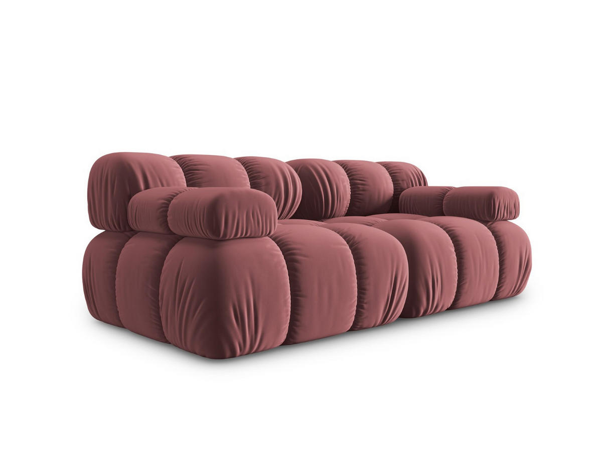 MODULARES-SOFA Bellis aus Samt rosa 2 Sitzplätze - Pink, Textil (94/63/188cm) - Micadoni