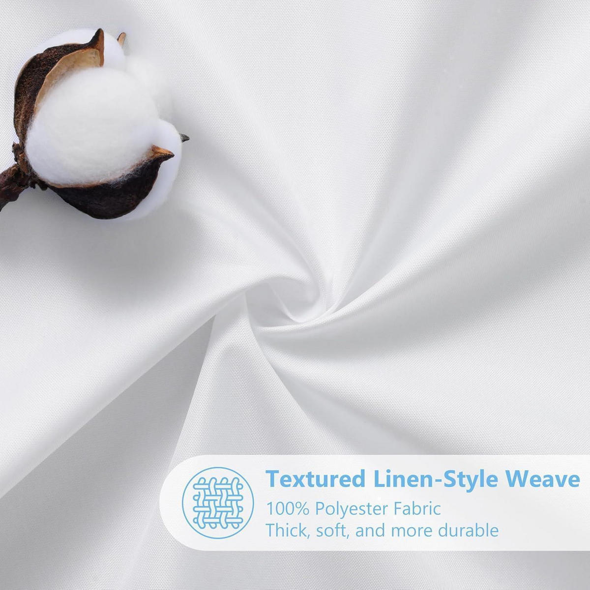 DUSCHVORHANG Leinenoptik 92 x 182 cm Weiß - Weiß, Textil (92/182cm)