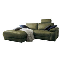 ECKSOFA MOTORISCH. RELAXFUNKTION LOLA Dunkelgrün Webstoff - Dunkelgrün/Schwarz, Textil (233/178cm) - KAWOLA