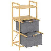 WÄSCHEKORB 35,4 L Wäschesammler, Natur - Naturfarben, Naturmaterialien (34/96/44cm) - HOMCOM