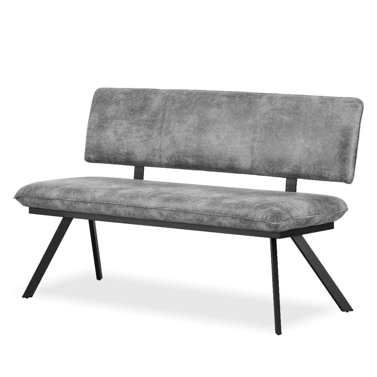 SITZBANK JUNA 160/57/86 cm Grau - Grau, Textil/Metall (160/86/57cm) - B&D Home
