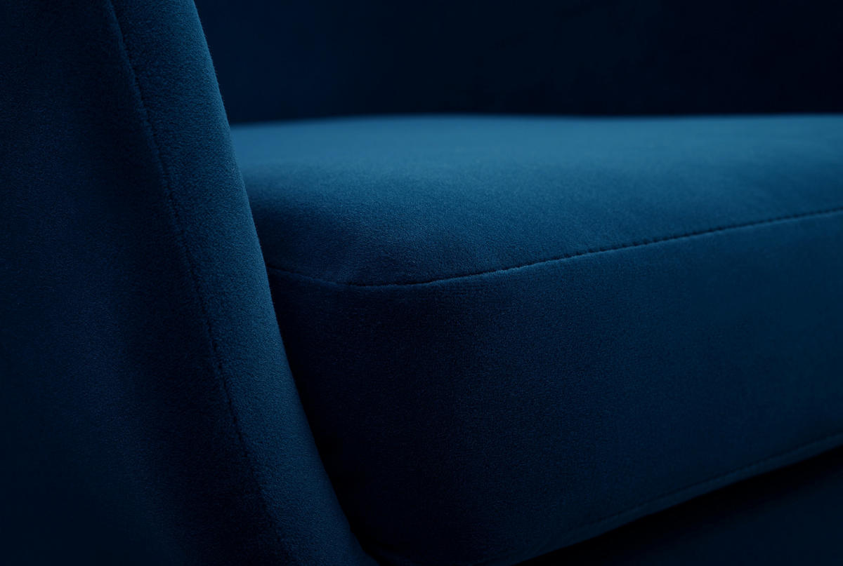 SESSEL SEDUTA, Modern Polstersessel Loungesessel, Velours-Stoff Blau - Blau, Holz/Metall (72.5/101.5/83cm) - MASSENO