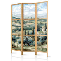 PARAVENT Japanischer 3-tlg 135x172 cm Gr ne Landschaft - Multicolor, Holz/Textil (135/172/3cm) - Muralo