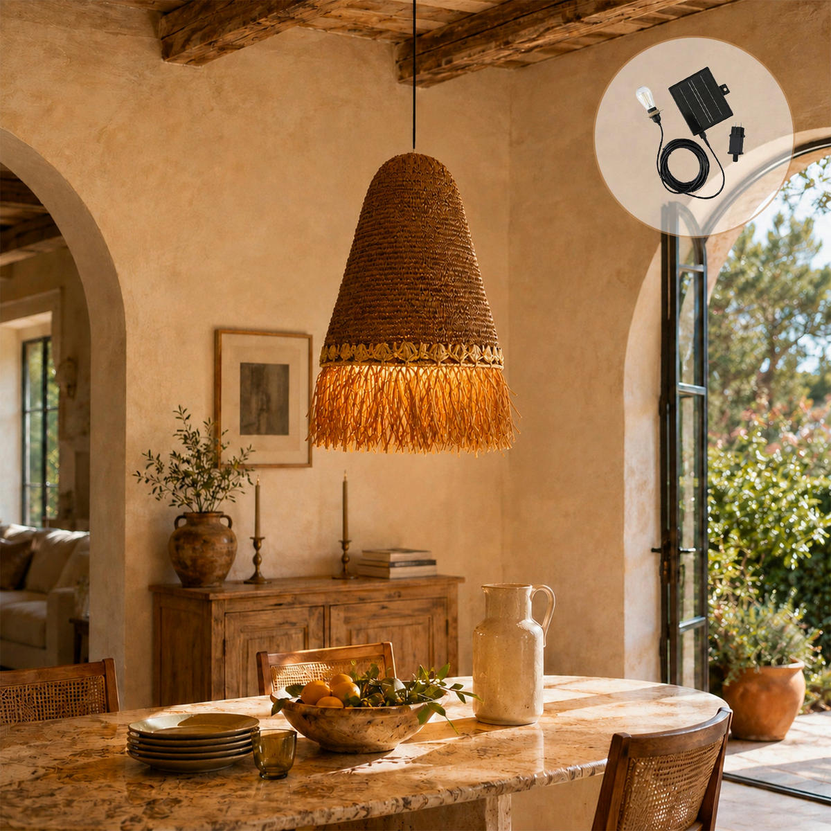SOLARANHÄNGER PALOMA beige - Beige, Naturmaterialien (40/40/65cm) - Lumisky