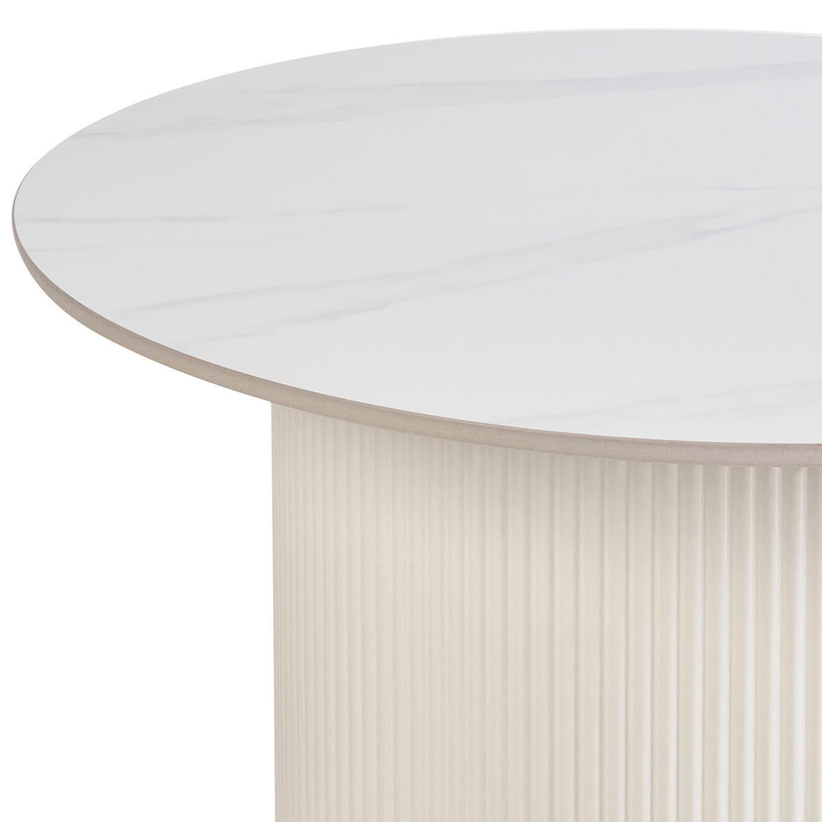 COUCHTISCH Beige Leona - Beige/Weiß, Stein (70/70/43cm) - Beliani