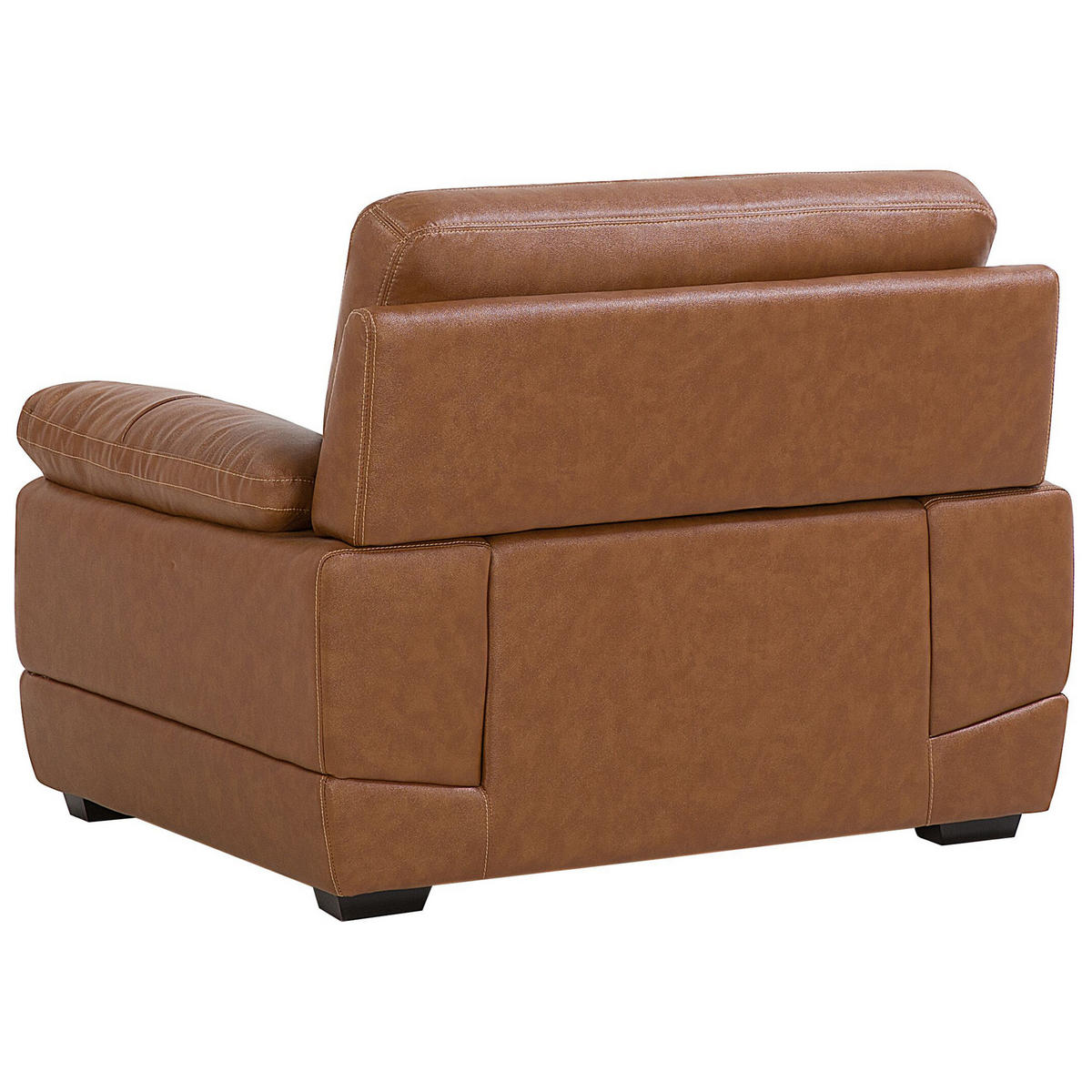 SESSEL Leder goldbraun Horten - Braun, Leder/Kunststoff (115/89/85cm) - Beliani