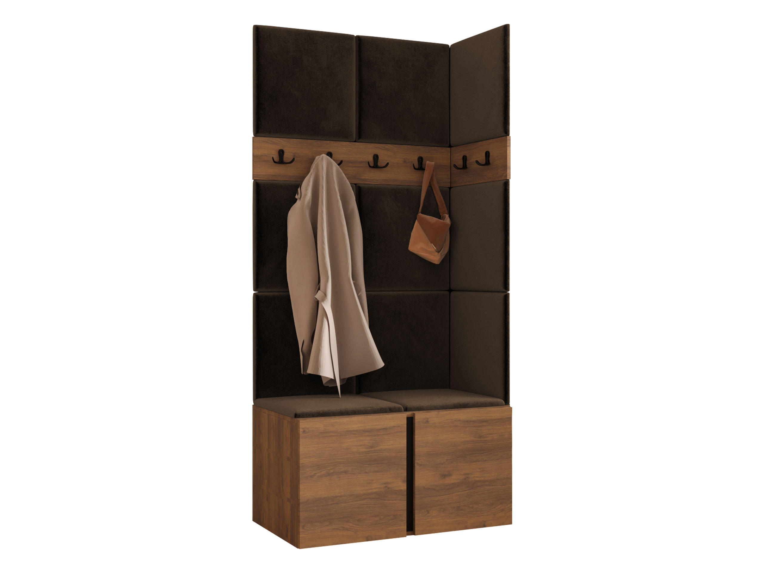 GARDEROBEN-SET Orion I - Nussbaumfarben/Braun, Holzwerkstoff/Kunststoff (84/186/46cm) - MIRJAN24