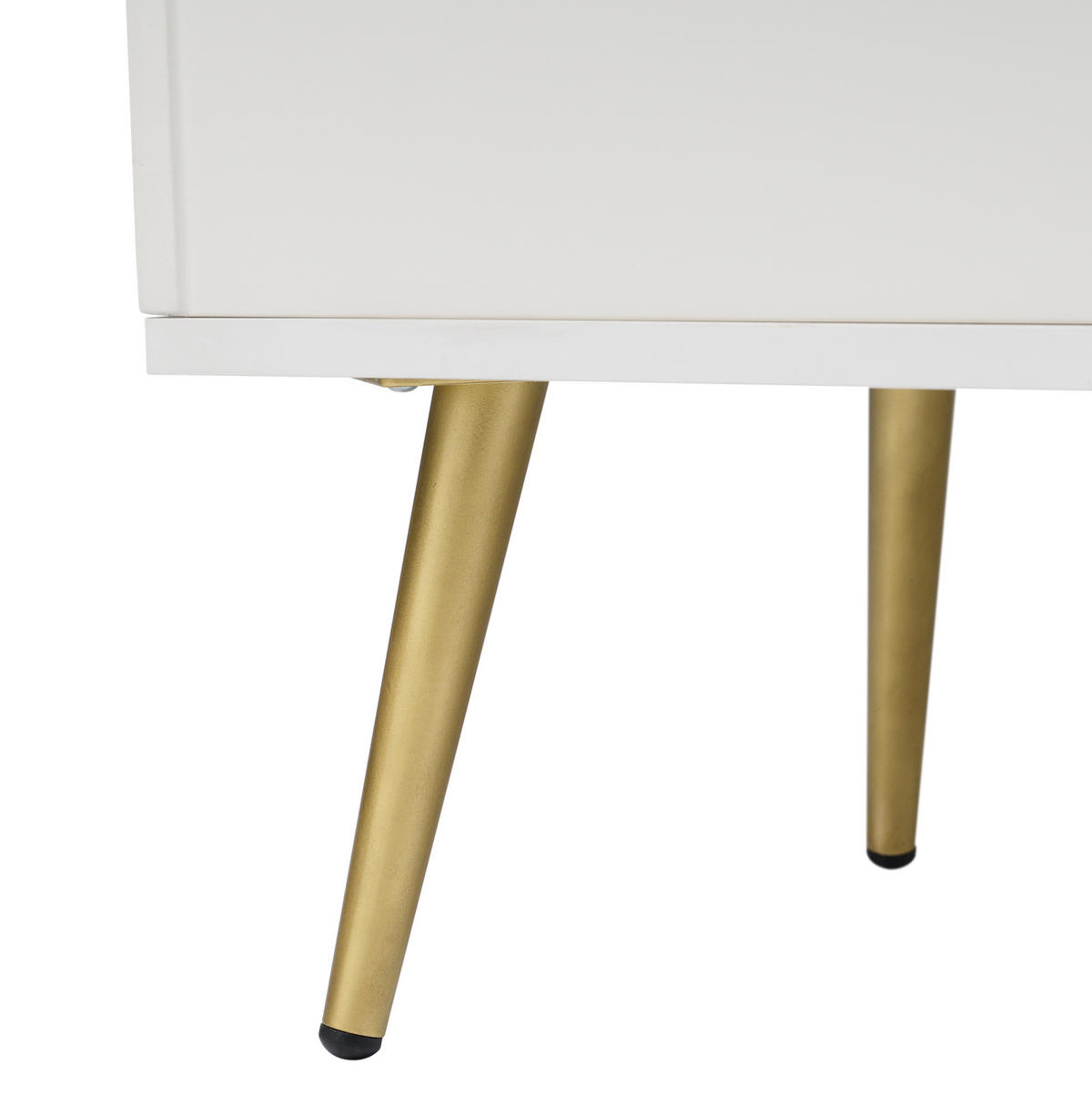 KOMMODE 140/84/40 cm Creme-Weiß aus Holz und Metall mit verstellbarem Fachboden - Weiß, Holz (84/40/140cm) - OKMYHOME