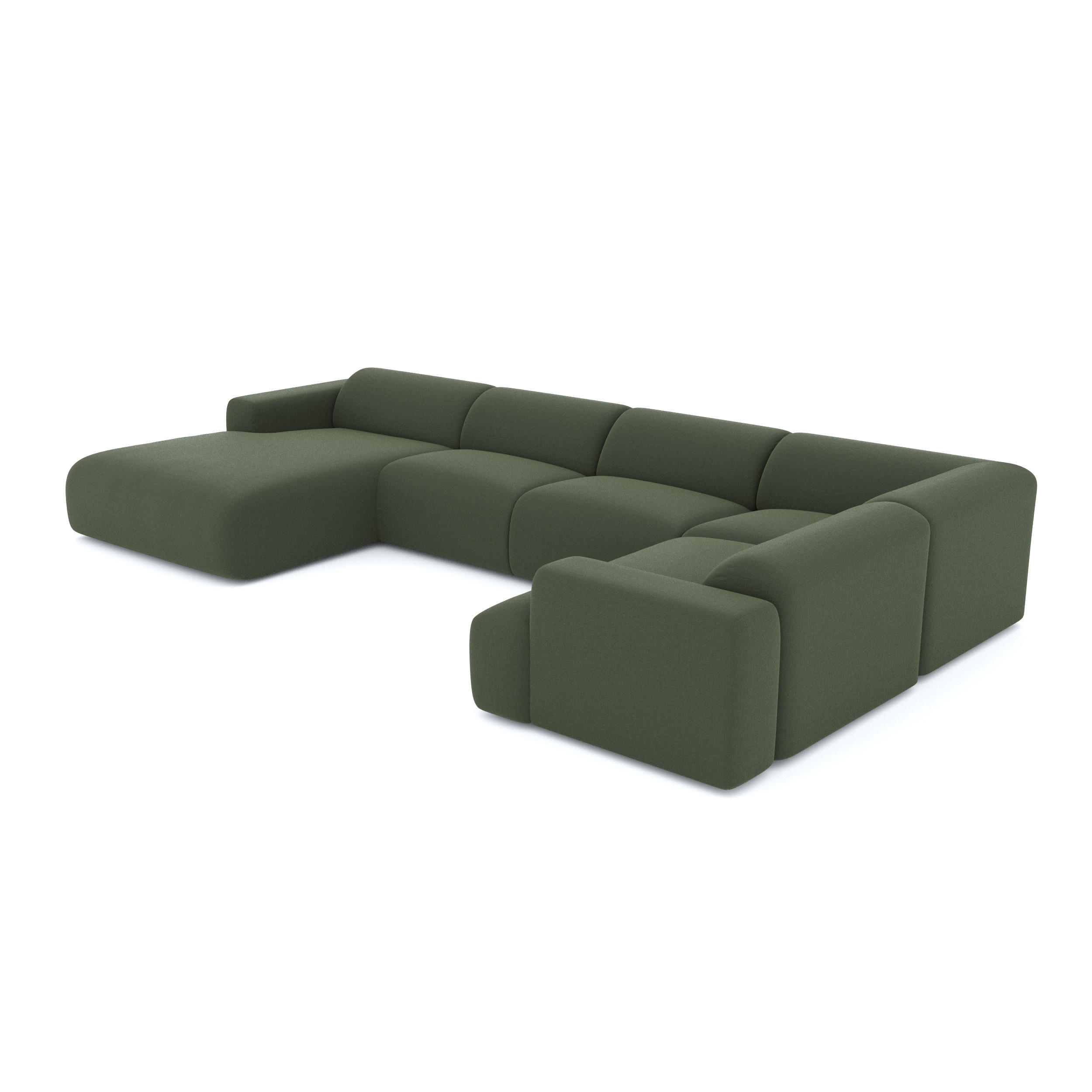 WOHNLANDSCHAFT Rastergewebe Olivgrün 354cm - Olivgrün, Textil (354/73/200cm) - Sia Home