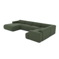 WOHNLANDSCHAFT Rastergewebe Olivgrün 354cm - Olivgrün, Textil (354/73/200cm) - Sia Home