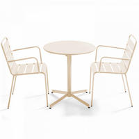 GARTENSET 3-tlg., Elfenbeinfarbe - Creme, Metall - Oviala