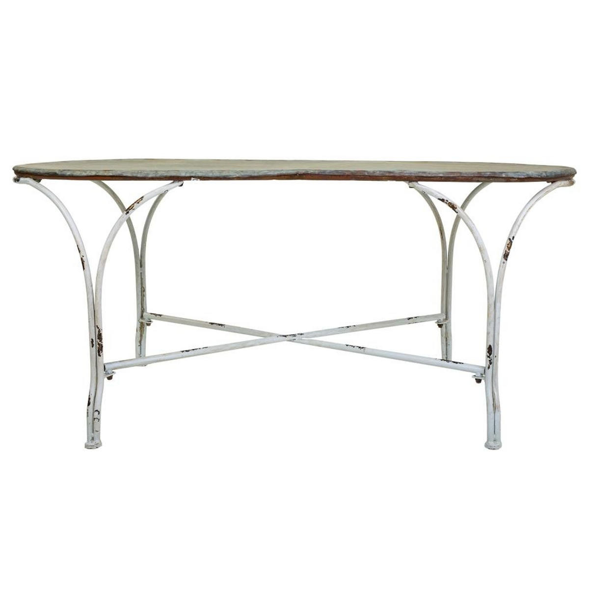 BEISTELLTISCH aus Metall, grau, 121x65x52cm - Grau, Metall (65/120.5/52cm) - Wanderlust