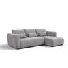 ECKSOFA SORENO 4-Sitzer, platingrau - Schwarz/Grau, Holz/Textil (293/171cm) - Courtois Laville