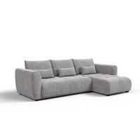 ECKSOFA SORENO 4-Sitzer, platingrau - Schwarz/Grau, Holz/Textil (293/171cm) - Courtois Laville