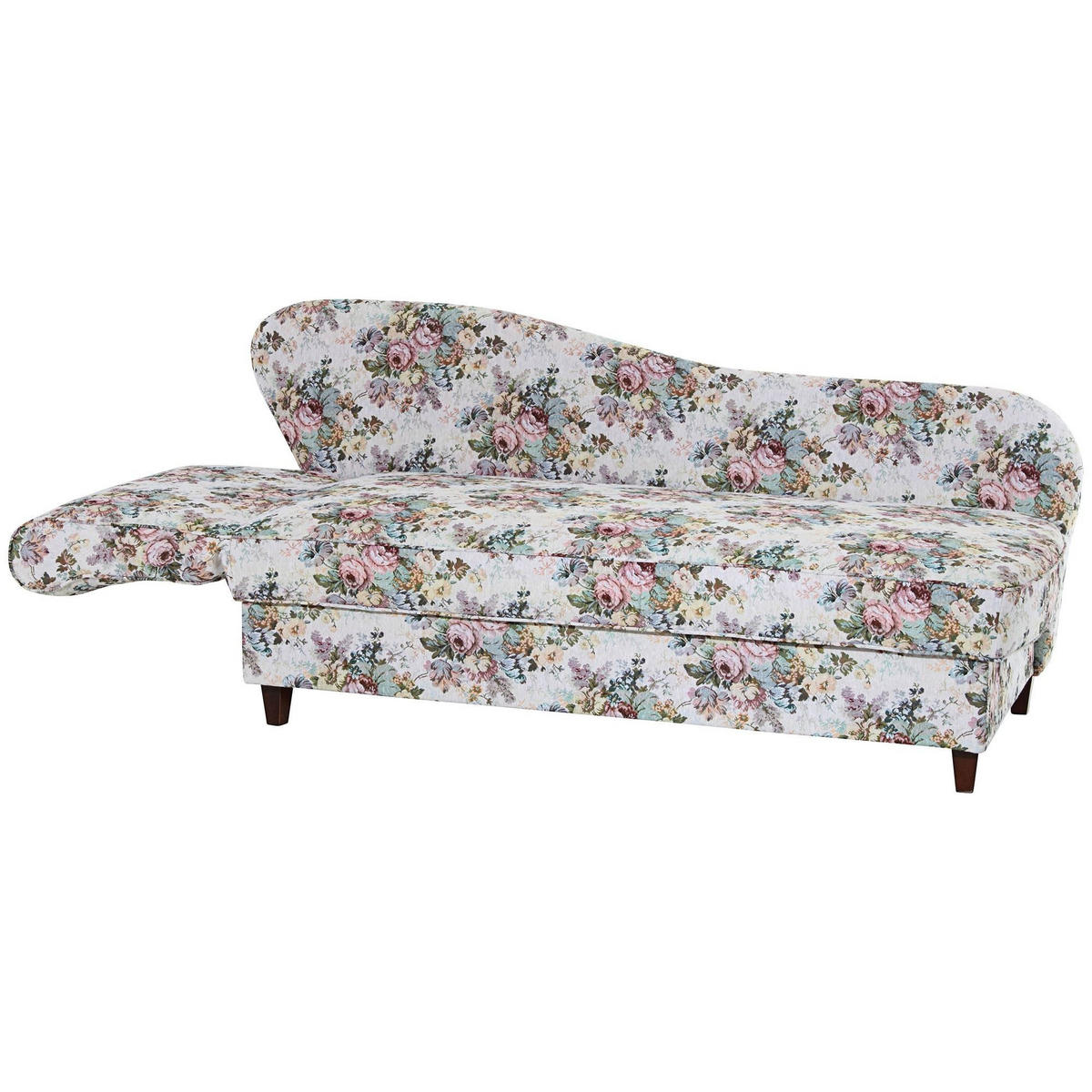 RECAMIERE mit Armteil links klappbar Katia Bezug Flachgewebe Buche nussbaum dunkel / rosé - Rosa, Kunststoff (190/82/88cm) - 58aufmkessel