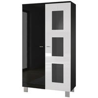 VITRINA Denjo Crna mat / Crna visoki sjaj / Bijela visoki sjaj (71 x 129 x 35 cm) - bijela visoki sjaj, drvni materijal (71/129/35cm) - Vladon