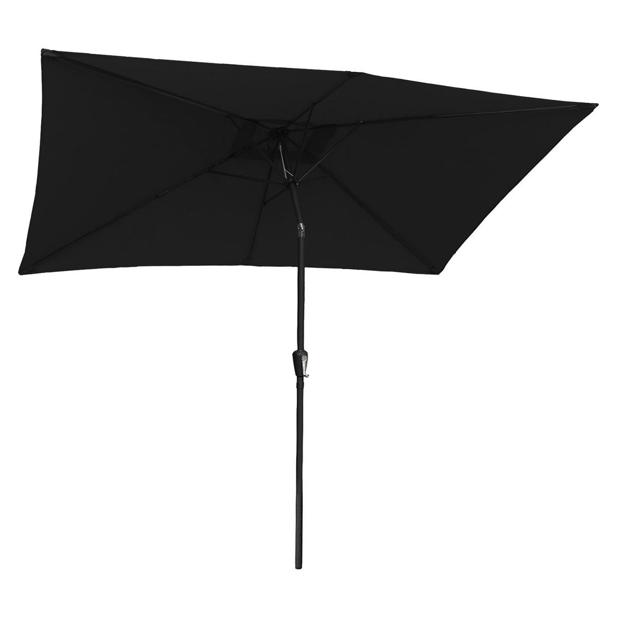 SONNENSCHIRM Hapuna Schwarz 200/300 cm - Schwarz, Textil (200/300cm) - Happy Garden