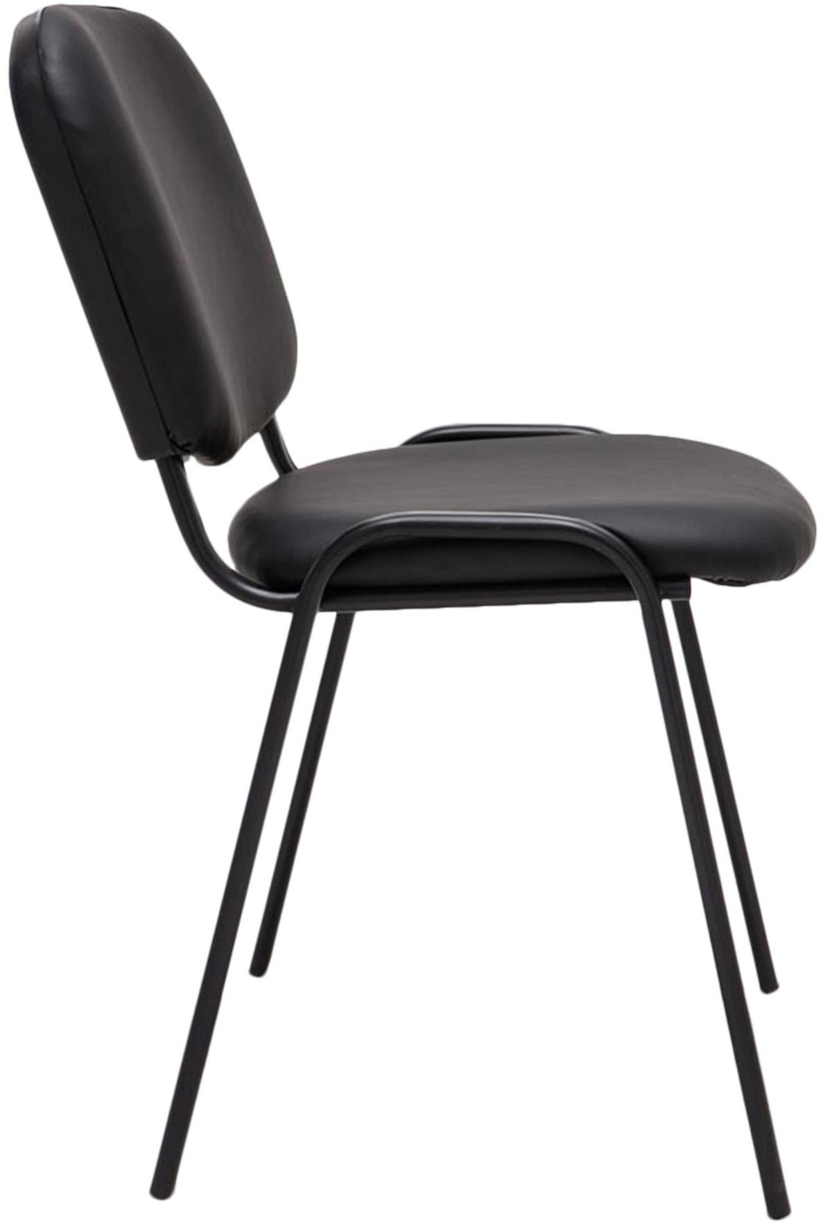 BESUCHERSTUHL Lederlook schwarz - Schwarz, Textil/Metall (53/83/53cm) - CLP