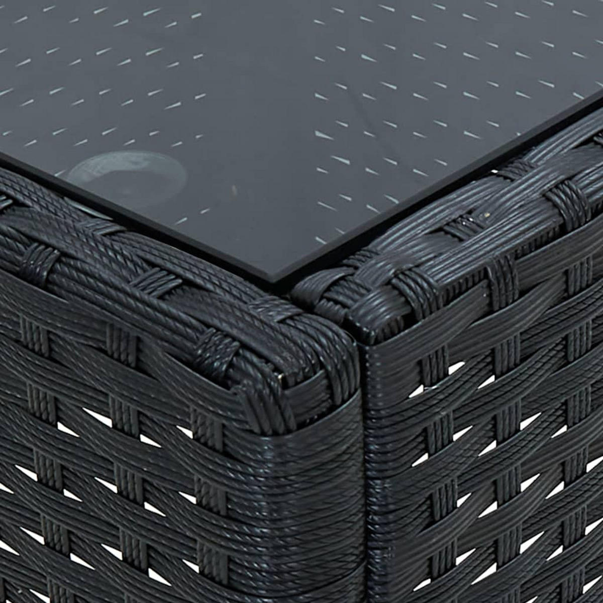 GARTENTISCH Schwarz 75/40/37 Cm Poly Rattan - Schwarz, Kunststoff (75/40/37cm) - vidaXL