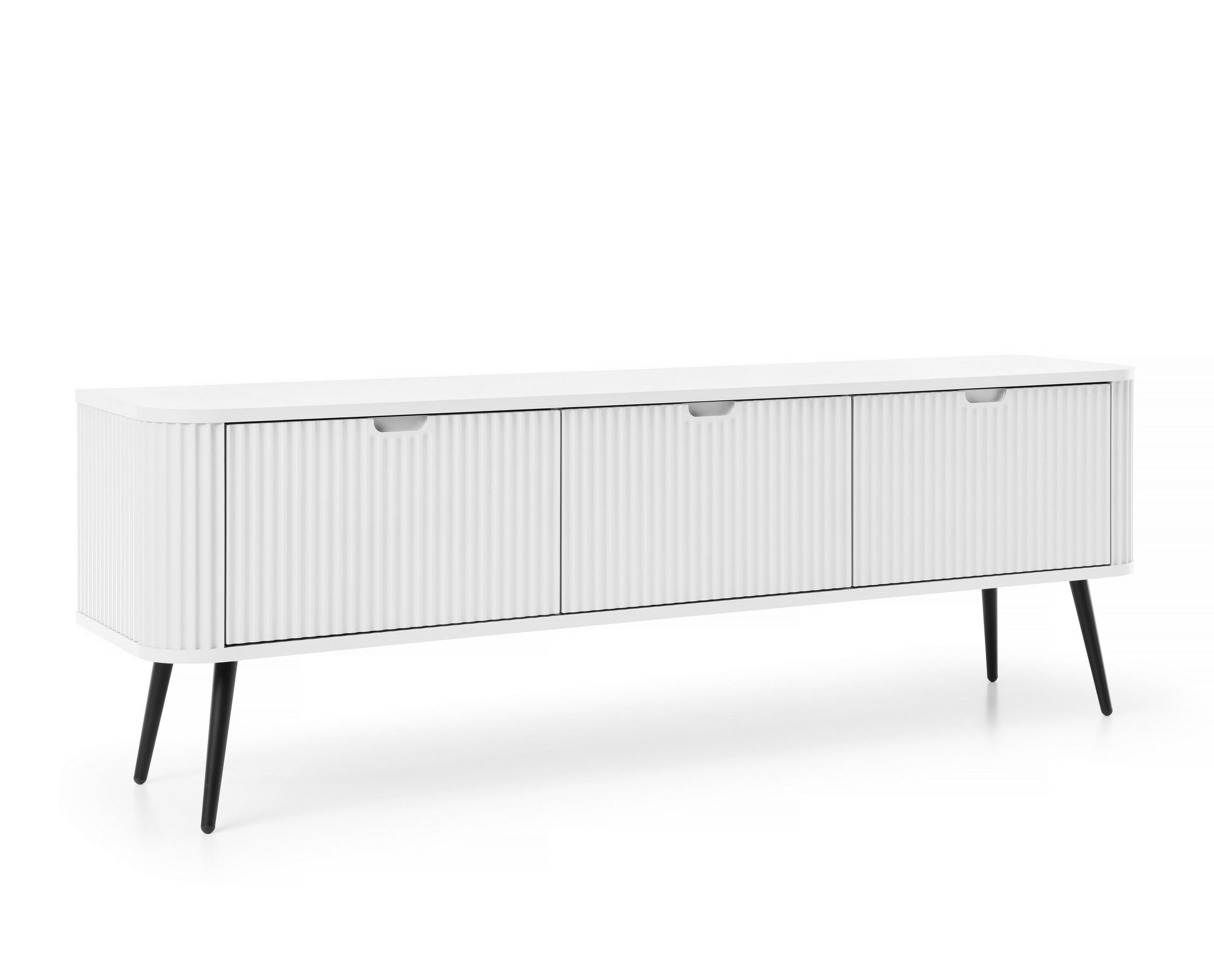AX Living Lowboard Weiß, Schwarz 168x56x39 cm